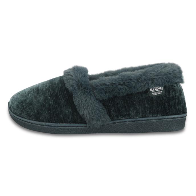 Isotoner® Ladies Sparkle Full Back Slipper Green Extra Image 3